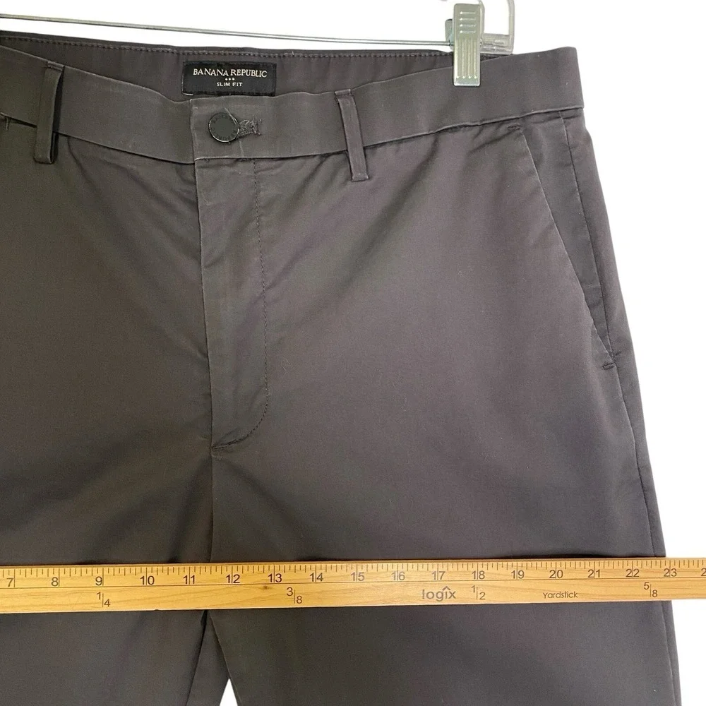 Banana Republic Chino Pants Men 35x31 Taupe Slim Fit Stretch Preppy Office Wear